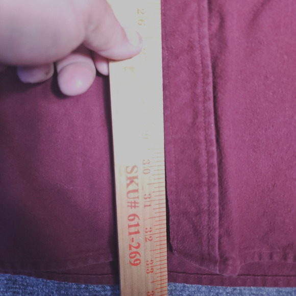 LL Bean Shirt Mens Large Tall XLT Burg Chamois Cloth Flannel Heavy Cotton 187924 - Picture 4 of 6